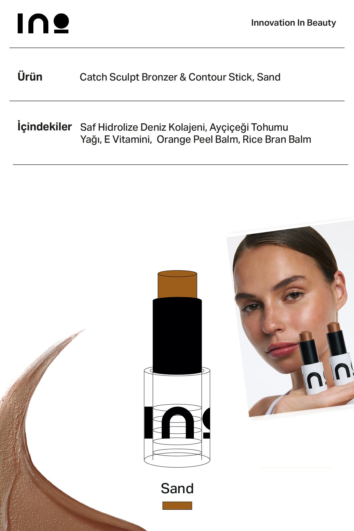 Catch Sculpt Bronzer Stick - Sand INO Beauty Turkey
