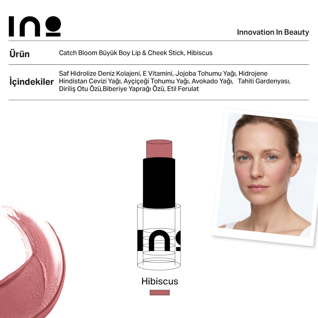 Catch Bloom Pocket Lip & Cheek Stick - Hibiscus INO Beauty Turkey
