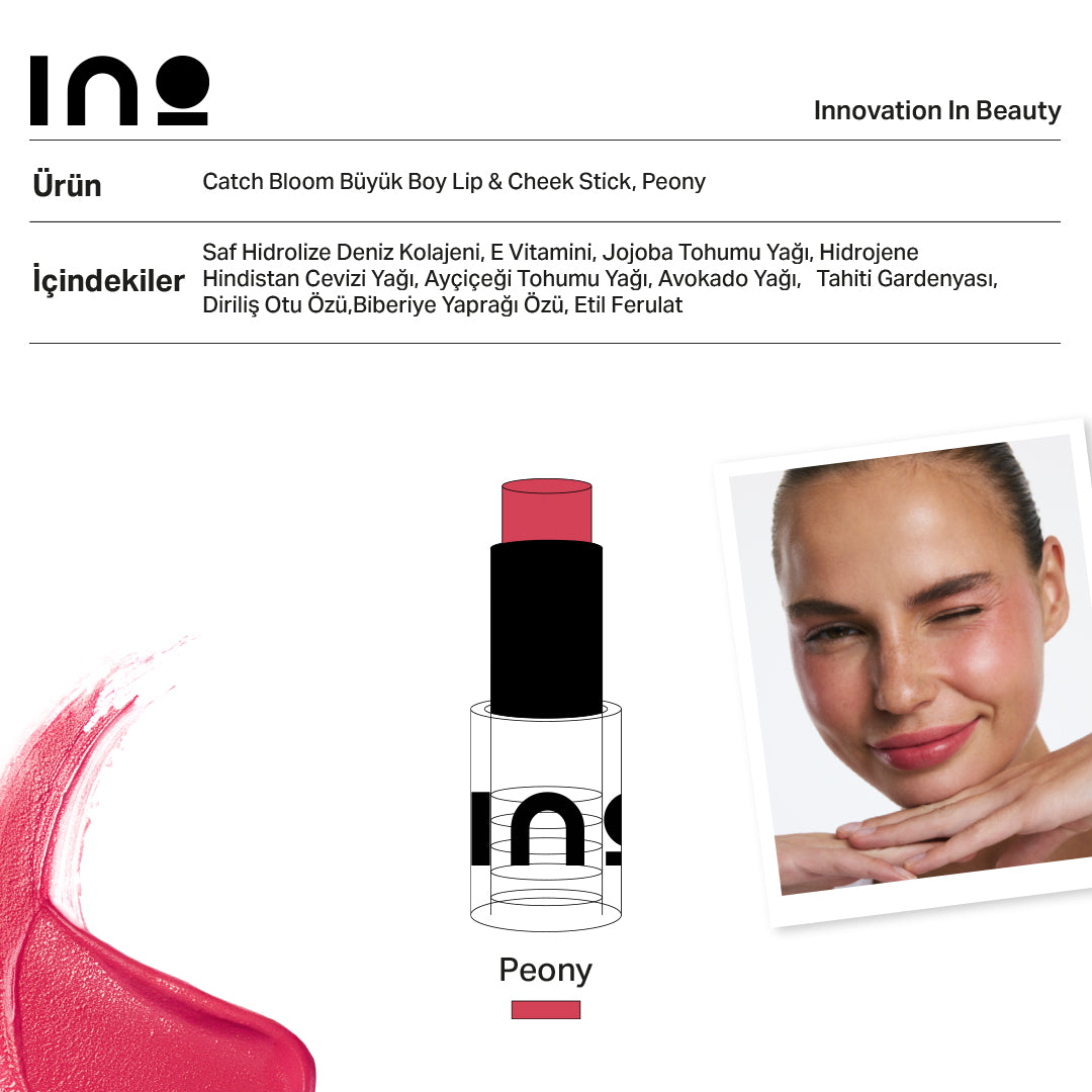 Catch Bloom Pocket Lip & Cheek Stick - Peony