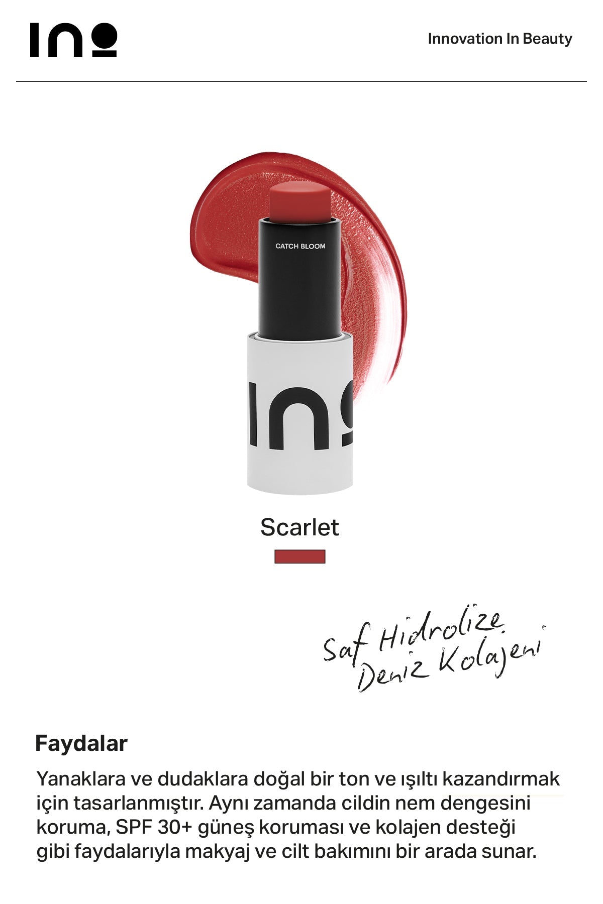 Catch Bloom Pocket Lip & Cheek Stick - Scarlet INO Beauty Turkey