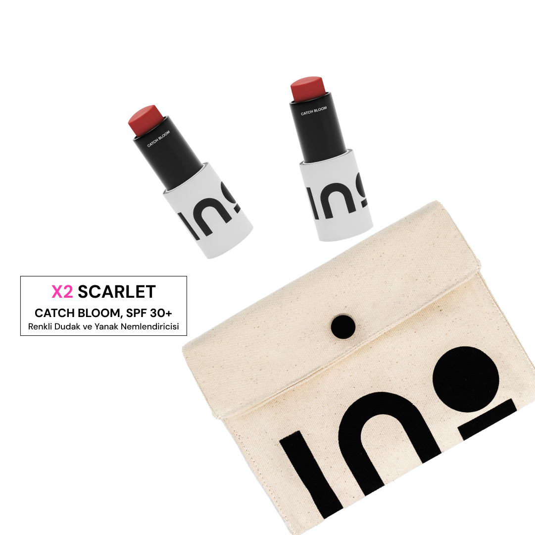 Catch Bloom Lip + Cheek Stick Scarlet x2 + Özel INO Makyaj Çantası ino-56